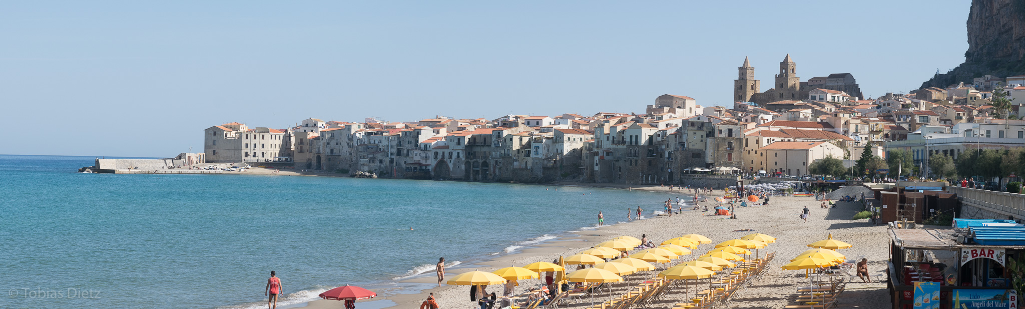 Panorama vom Strand von Cefalu